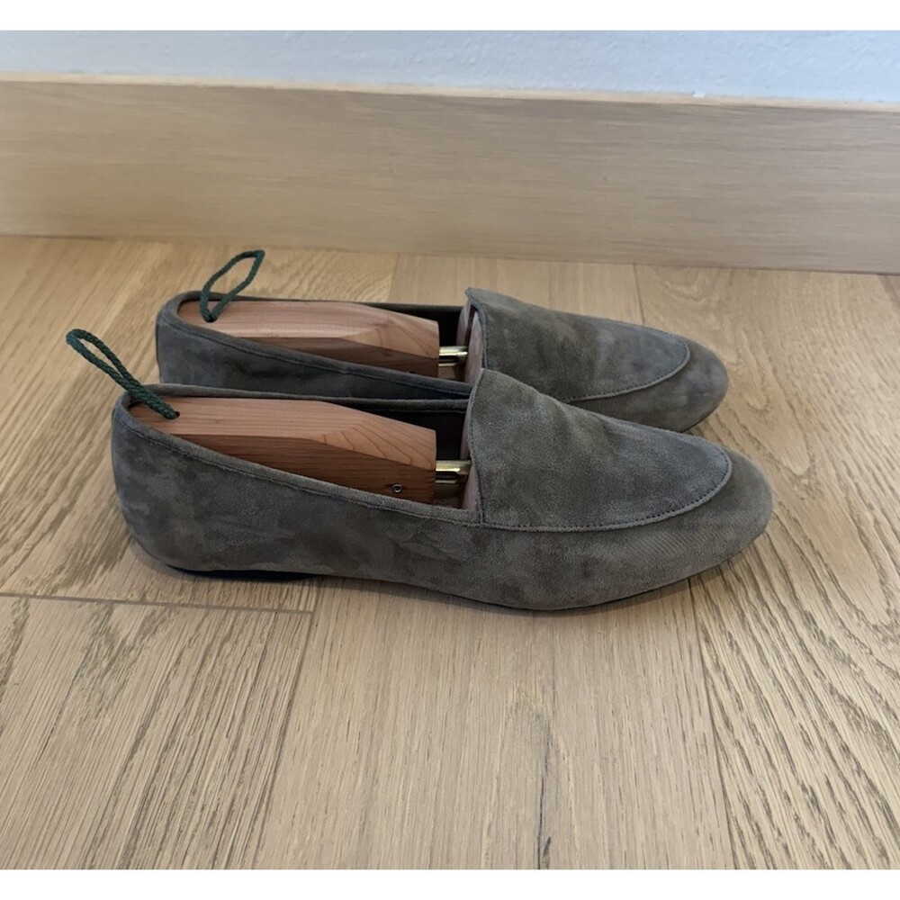 Birdies Vesper Suede Leather Slip On Loafers Flats Sz 9.5Moss Green Casual Shoes